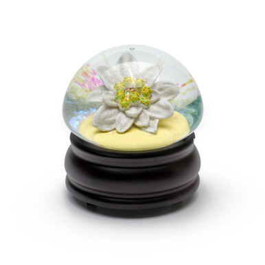 Gorgeous Edelweiss Flower Water Globe by San Francisco Music Box Co.