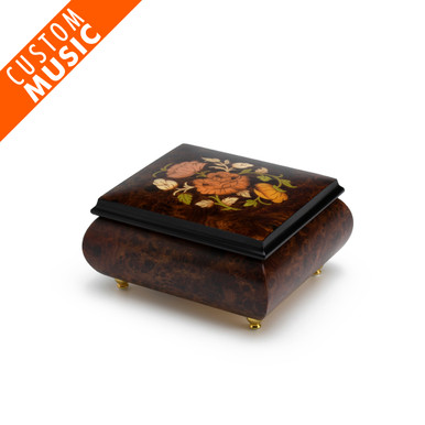 Adorable Custom Sound Module Music Box with Floral Themed Inlay