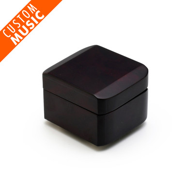 Charming Square Matte Dark Wood Custom Sound Module Music Box