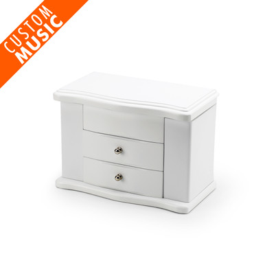 Jewelry Box Module Gorgeous Matte White Custom Sound Module Jewelry Box with Necklace ...