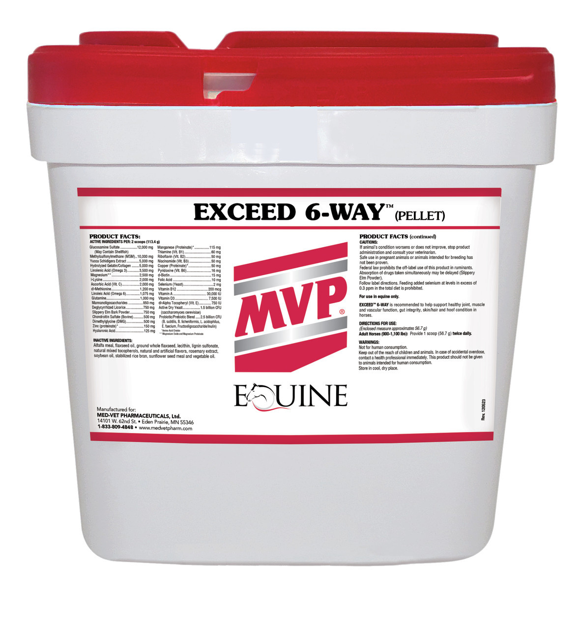Mvp Horse Supplements Exceed 6-Way (Pellet) Horse Feed Supplement Horse Feed  Scoop