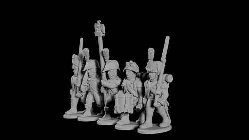 French Ligne Command in Bicorns & Bearskins