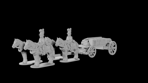 Bavarian Flatbed Wagon with Random Cargo and Train