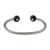 All Stainless Steel 2 Tone Black Magnetic Therapy Bracelet