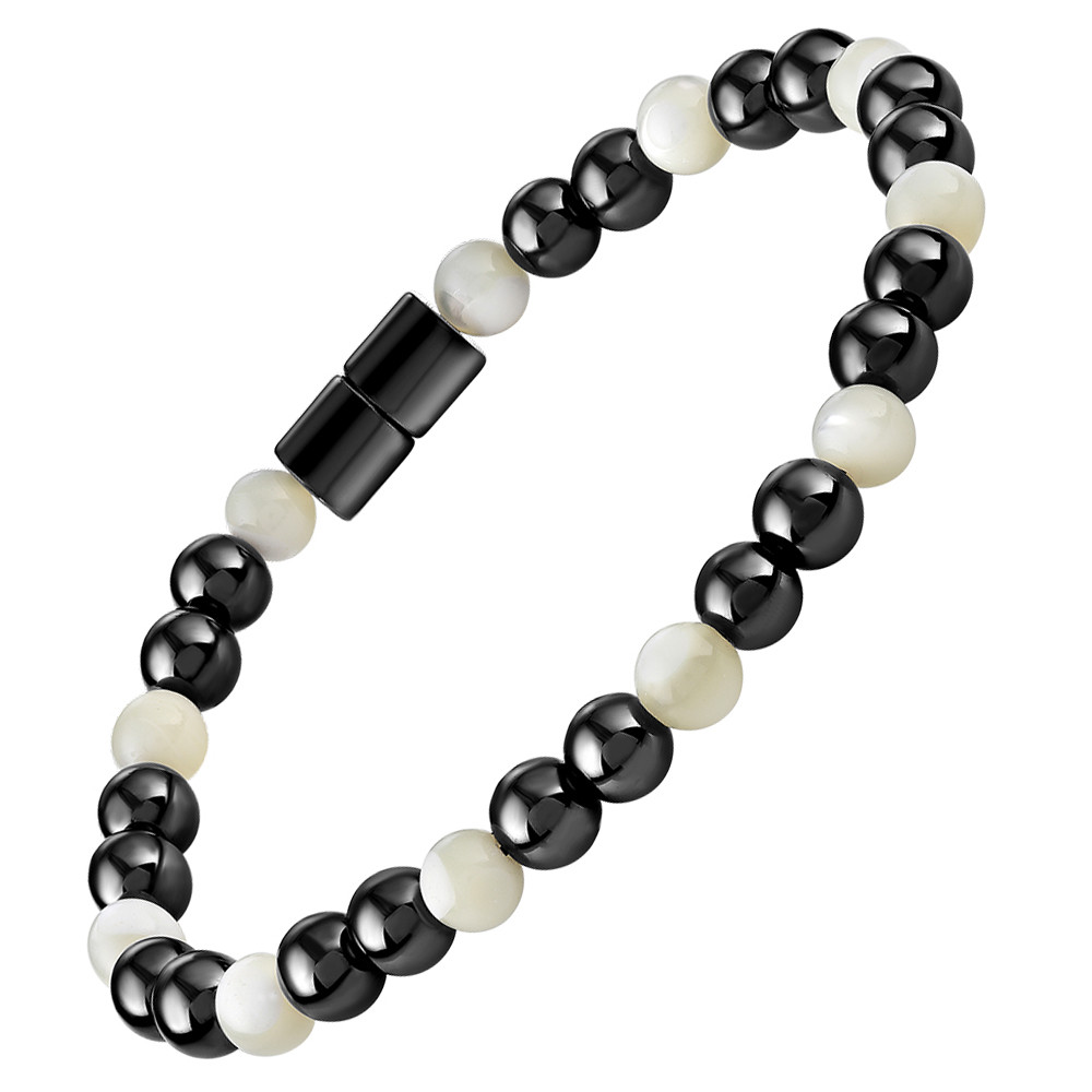 Hematite Therapy Bracelet Polygon Duet