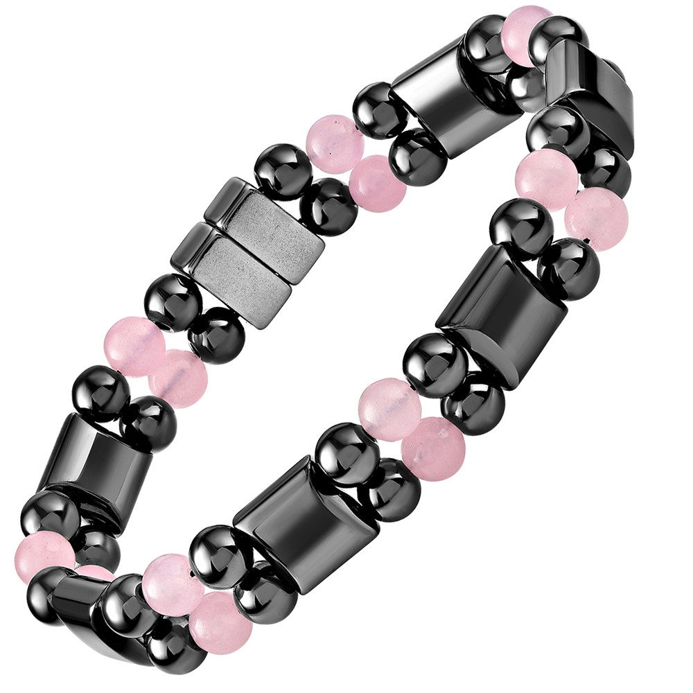 Double Hematite Therapy Bracelet Rice