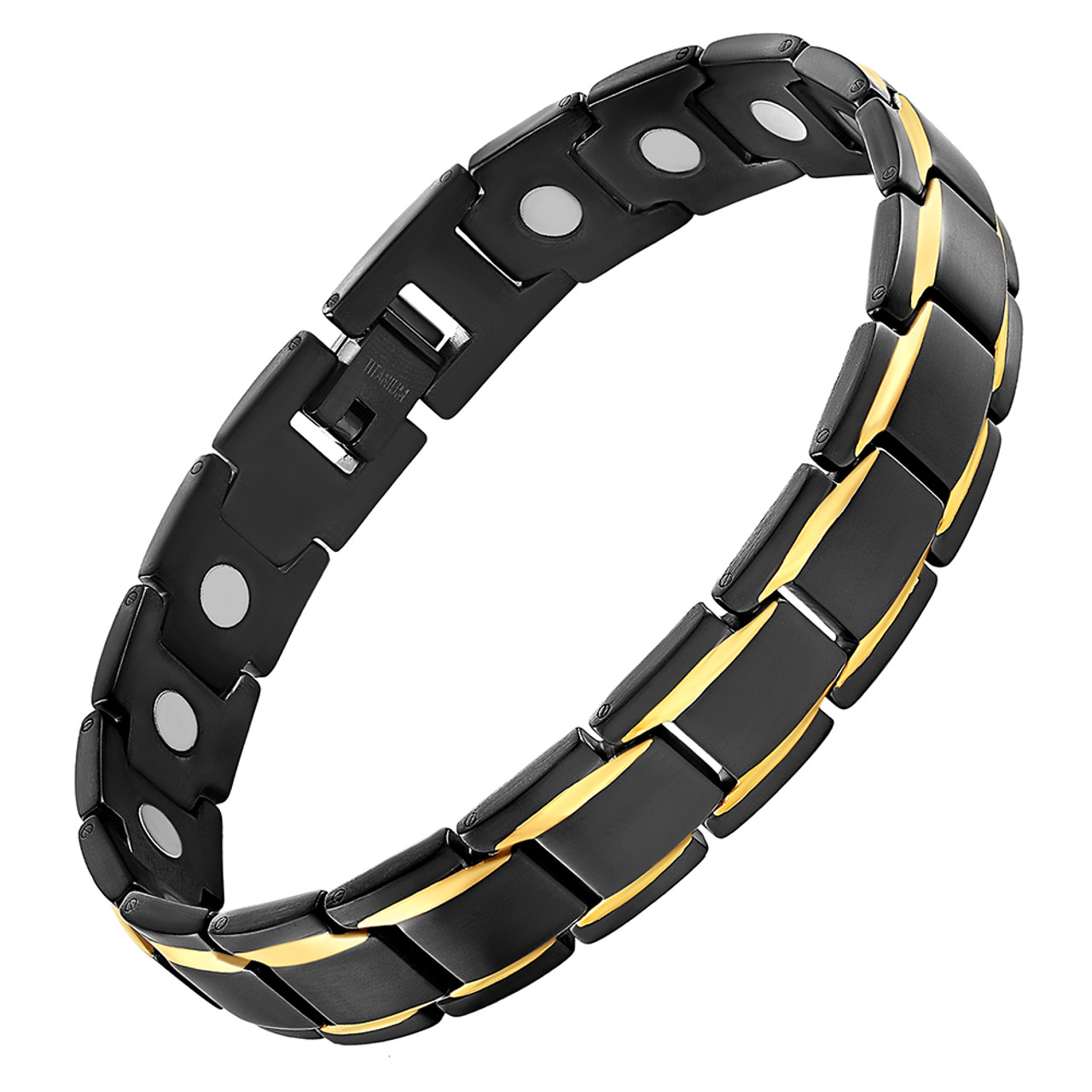 Buy Acupressure India Silver & Gold Bio Magnetic Therapy Double Ton  Titanium Metal Bracelet For Men & Women Online at Low Prices in India -  Amazon.in