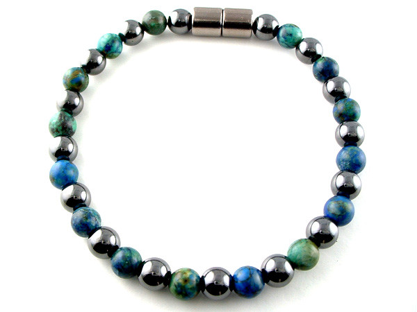 Hematite Therapy Bracelet Round & Tiger Eye Rice