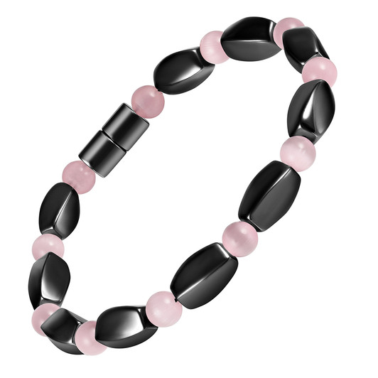 Hematite Magnetic Therapy Anklet Pink Twister