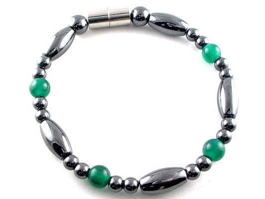 Hematite Magnetic Therapy Bracelet Green Saturn