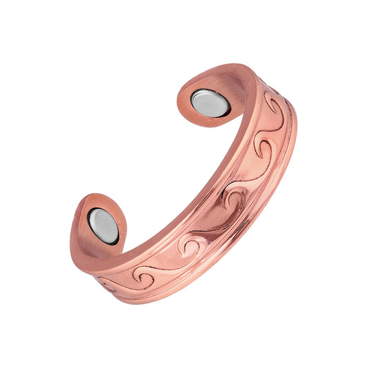 2 Adjustable Copper Magnetic Therapy Rings Waves