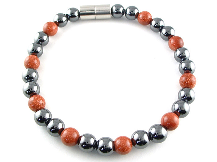 Hematite Magnetic Therapy Anklet Goldstone Unity