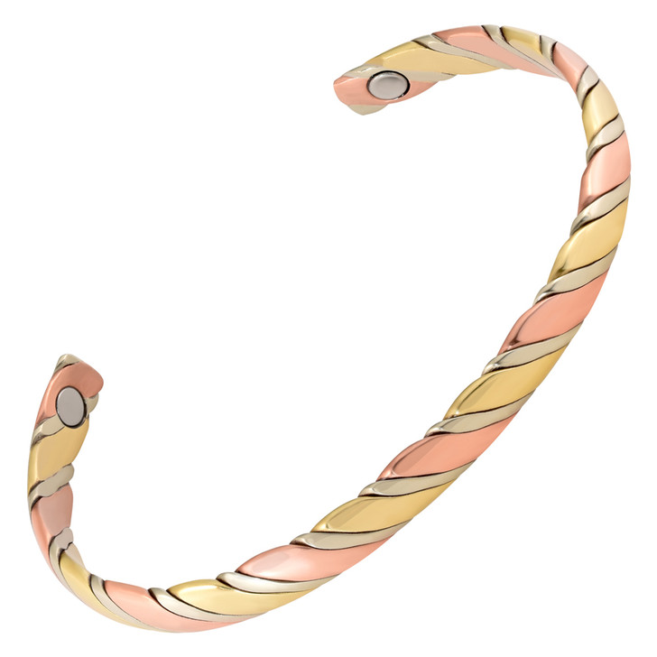 Triple Swirl Copper Magnetic Therapy Bracelet