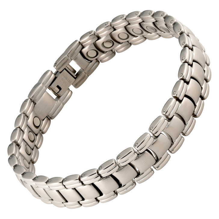Magnetic Therapy Bracelet Stainless Steel Silver Classic