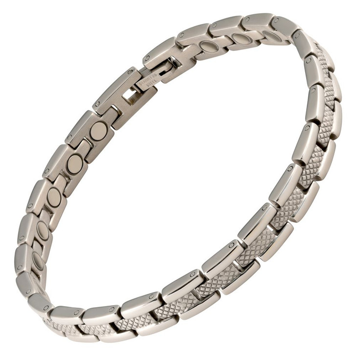 Magnetic Therapy Bracelet Stainless Steel Silver Verona