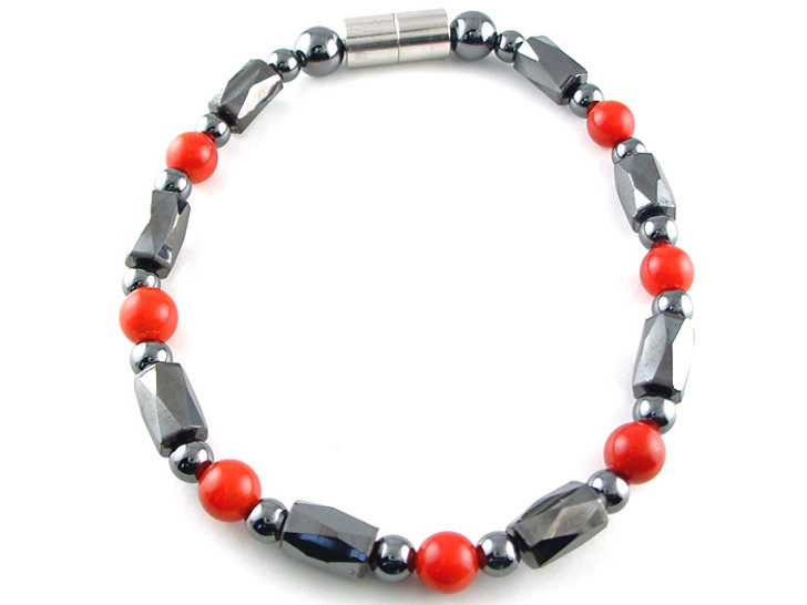 Hematite Magnetic Therapy Necklace Red Coral Europa