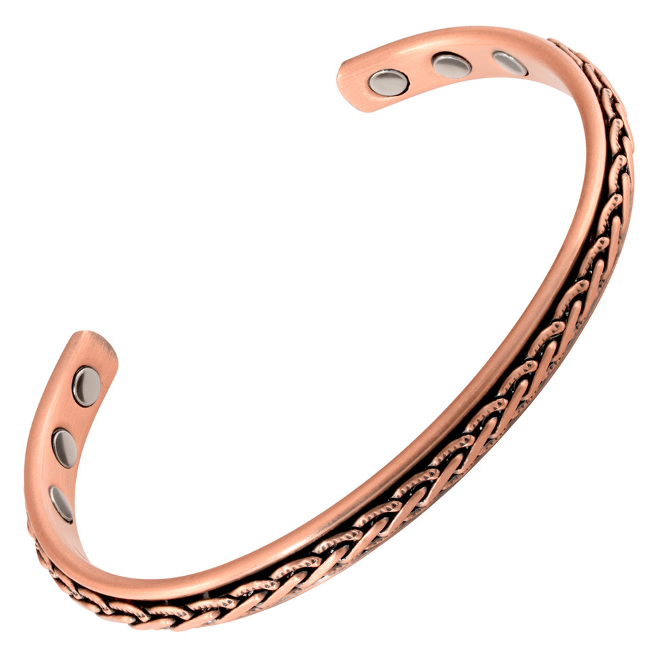 Brass Basket Weave Copper Therapy Bracelet