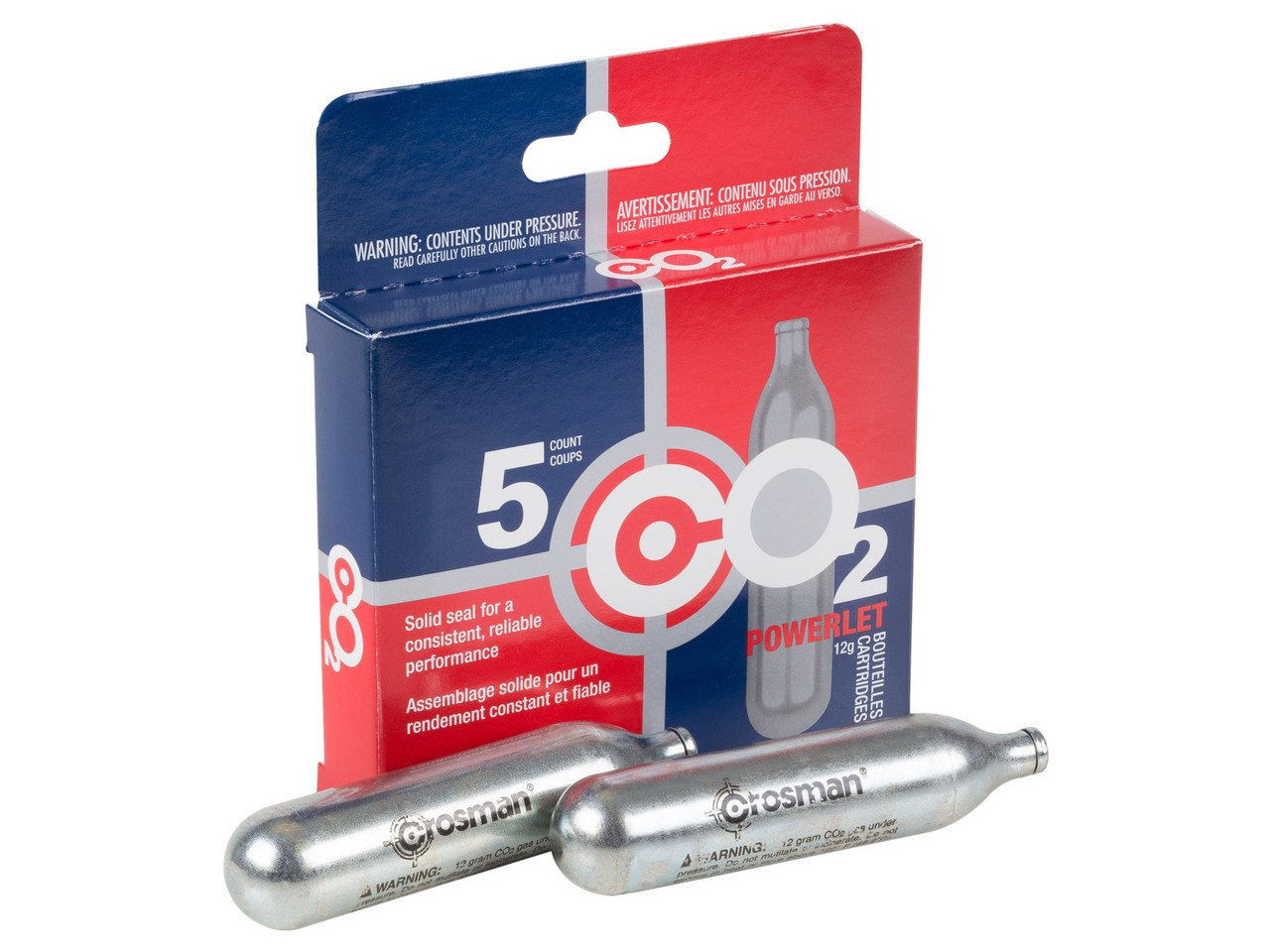 Crosman 12g Powerlet CO2 cartridges Standard Packaging 5 count ~ 