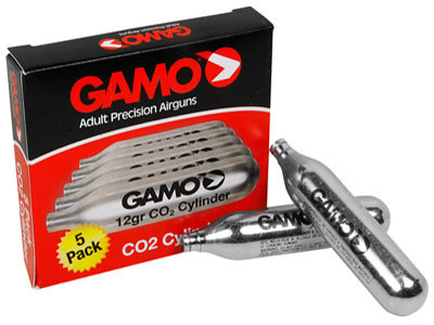 Recharges CO2 12g Gamo – Lot De 5 Cartouches Pour Carabines à Air Comprimé