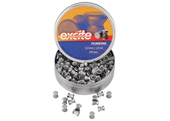 H&N Excite Plinking Pellets, .22 Cal, 12.96 Grains, Wadcutter, 250ct