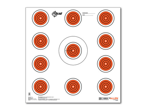 Allen Company EZ Aim 11 Spot Indoor Target, 12"x12", 13-pack