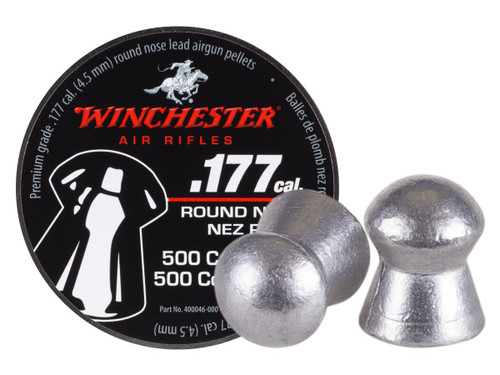 Winchester .177 Cal Pellets, 9.8 Grains, Round Nose, 500ct