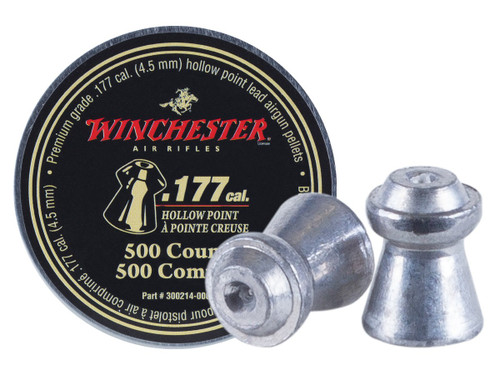 Winchester .177 Cal Pellets, Hollowpoint, 7.6 Grains, 500ct