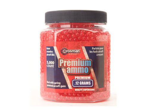 Crosman 6mm plastic airsoft BBs, 0.12g, 5,000 rds, Red