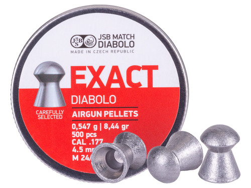 JSB Match Diabolo Exact .177 Cal, 8.44 Grains, Domed, 500ct, 4.51mm
