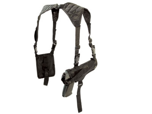 Crosman Shoulder Holster, Black, Mag Pouch, Med-Frame Guns