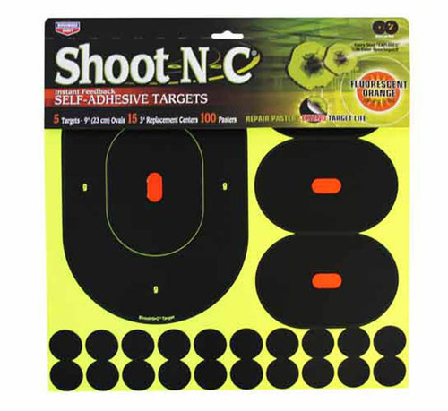 Birchwood Casey Shoot-N-C 9" Targets, 3" Replacement Centers, 100 Pasters, 120ct
