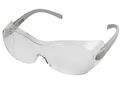 Radians Sheath OTG Anti-Fog Safety Glasses, Fits Over Glasses, Clear Lens, Silver Temples