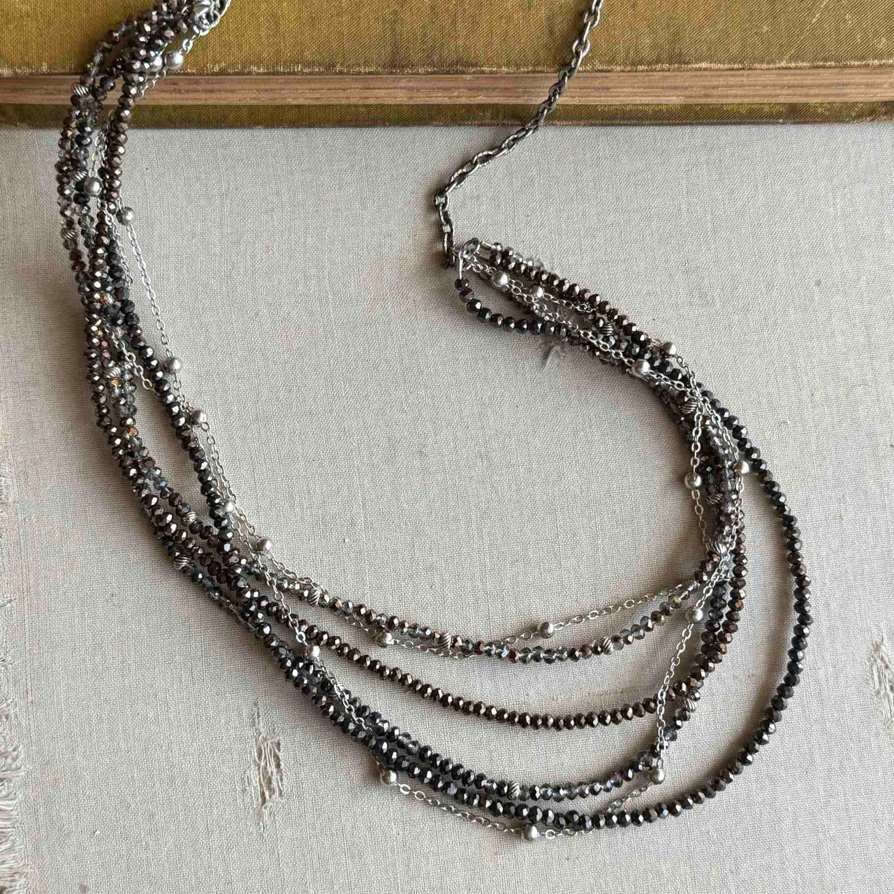 MASU CHARM NECKLACE ブラック シルバー 22 Inch 925 Sterling Silver Black Spinel Shark Tooth Pendant