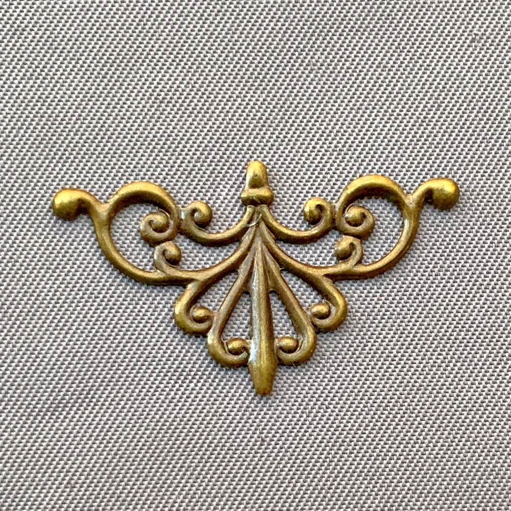 Flourish Corner Filigree Component 16x28mm Antique Plated Brass Q24 Per ...