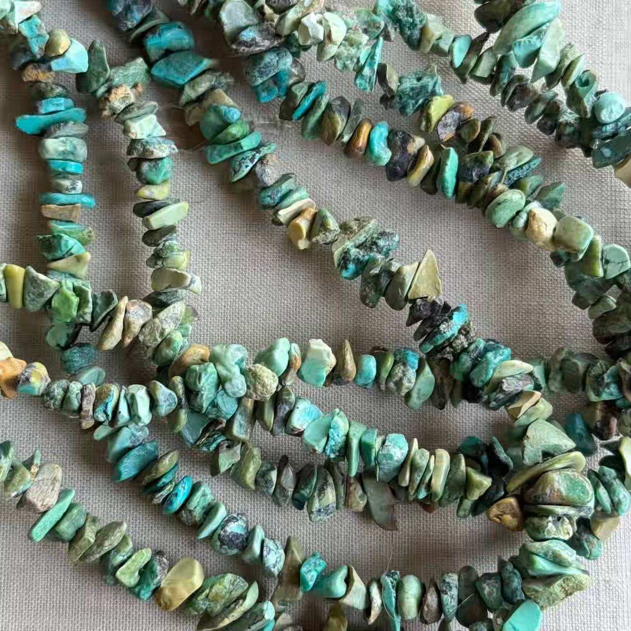 10-5mm Turquoise Chip Beads Green Blue Semi Precious Stones Per