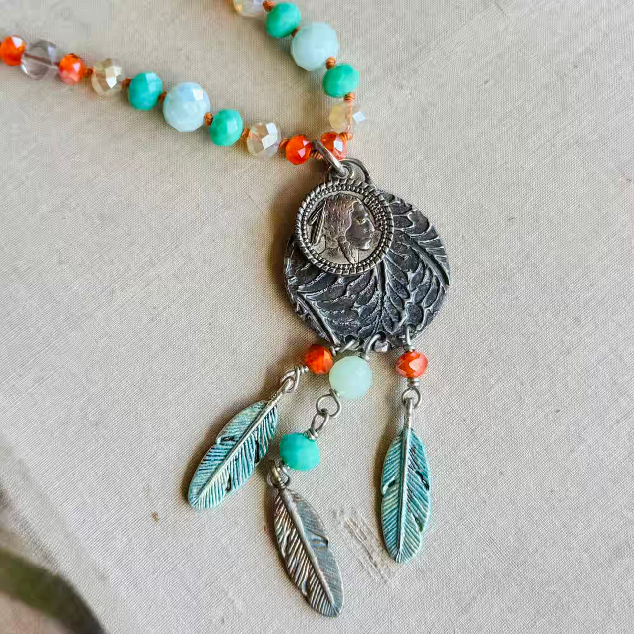 キャンディ様　オーダーブレスレット Tulsa Queen Soldered Necklace Hand Knotted Artisan Made Per Pc