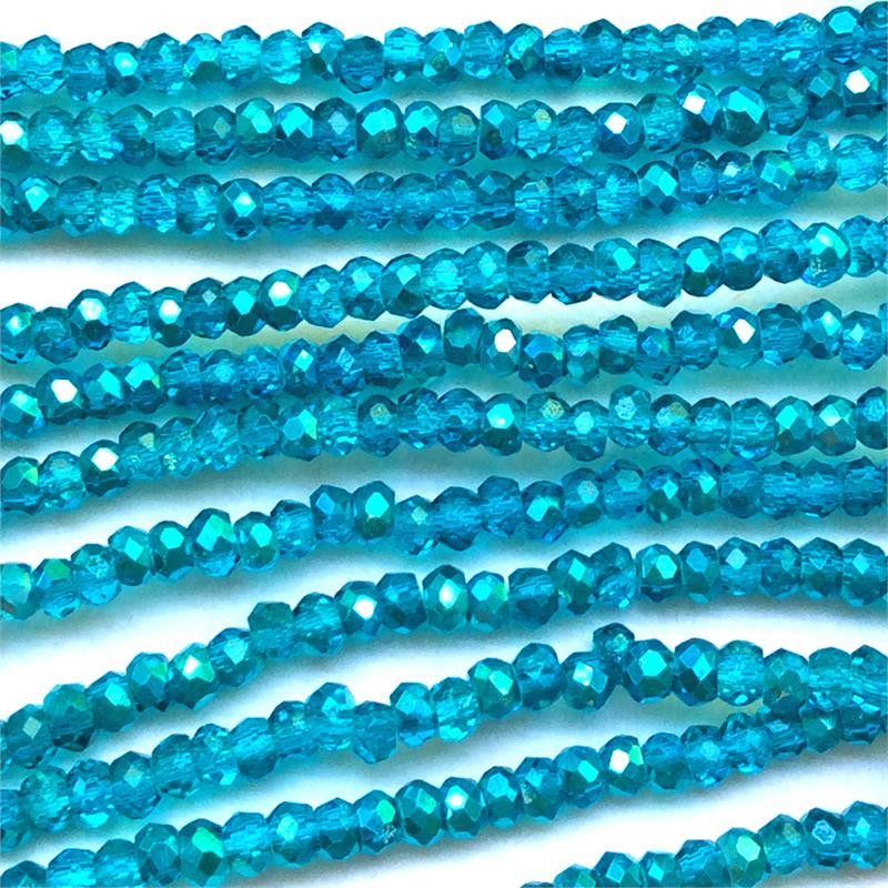 Rondelle Beads Aqua Chalcedony Beads Aqua Chalcedony Micro Faceted