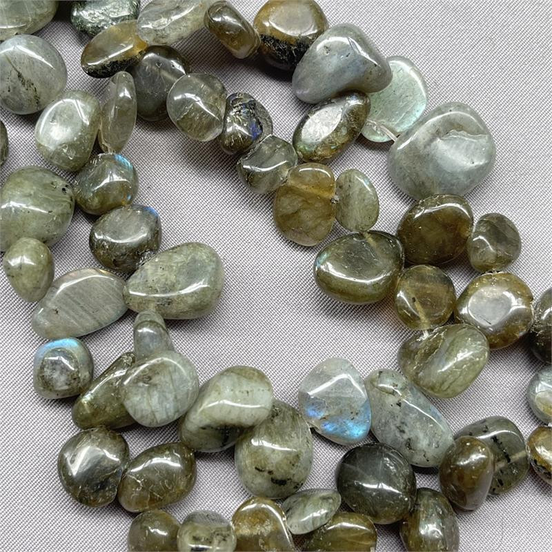 Green Labradorite Top Drilled Nugget 10mm Semi Precious Stone Beads Per  Strand