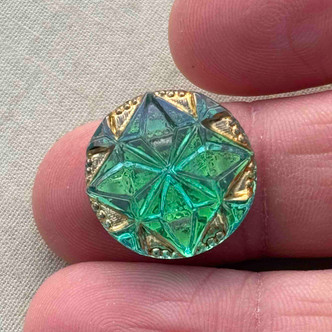 18mm Gem Czech Glass Cabochon Atlantis AB Q1 Per Pc