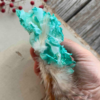 Turquoise Flower Feather Brooch Pin A Rare Bird 6inch Per Pc