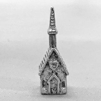 Country Church Religious Christian Charms 20x12mm Antique Silver Plated Alloy Q6 Per Pkg