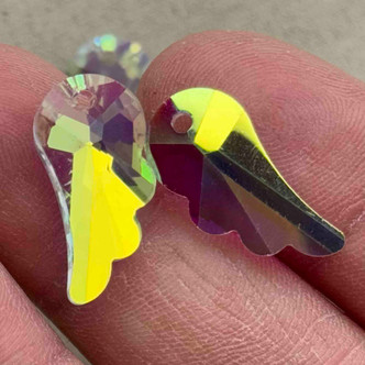 20x10mm Crystal AB Prism Wing Charms 4Pcs Per Pkg