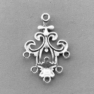 Victorian 6 Loop Chandelier Links 35x23mm Antique Silver Plated Alloy Q30 Per Pkg