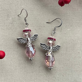 Crystal Angel Earrings DIY Jewelry Making Mini Kit