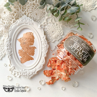 Copper Metallic Flakes Foil Finnabair Art Ingredients Prima 5oz Per Jar