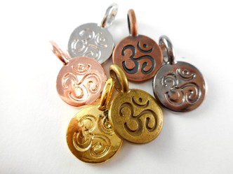 Assorted Yoga "Om" Mixed Metals Charms Q12 - per pkg