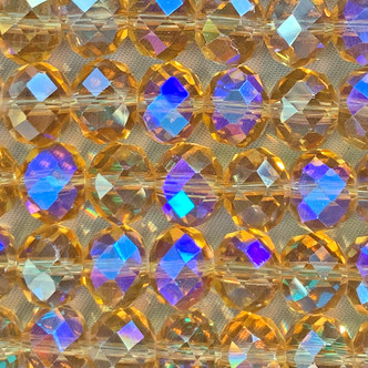 Wheat Aurora 10x8mm Faceted Rondelle Chinese Crystal Glass Beads Per Strand