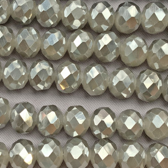 Slate Satin 10x8mm Faceted Rondelle Chinese Crystal Glass Beads Per Strand