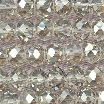 Gray Diamond Satin 10x8mm Faceted Rondelle Chinese Crystal Glass Beads Per Strand