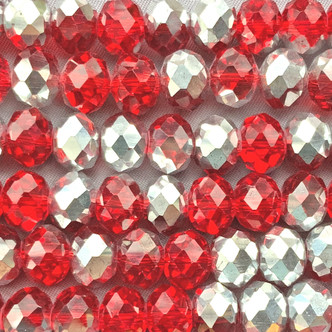 Candy Red CAL 10x8mm Faceted Rondelle Chinese Crystal Glass Beads Per Strand